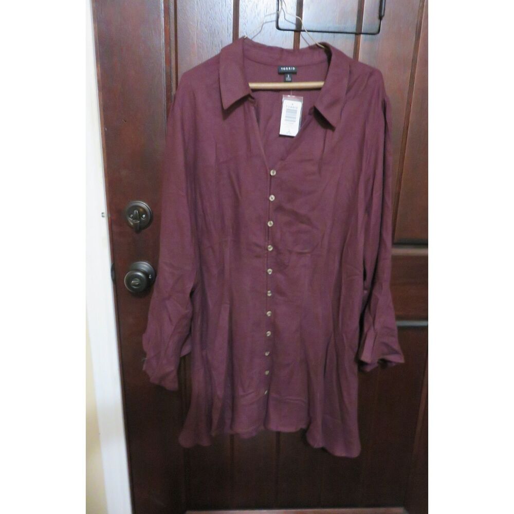 NEW WITH TAGS TORRID PURPLE LONG SHIRT SIZE 3